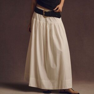 Drop waist poplin skirt
